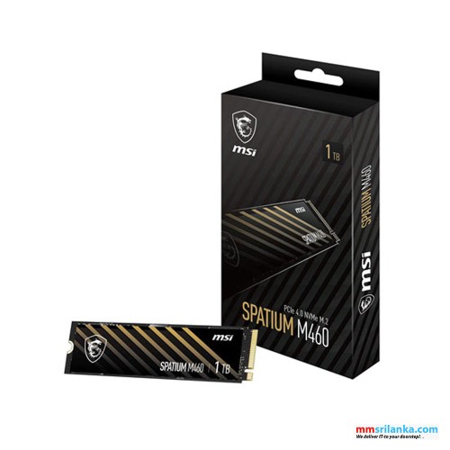 MSI SPATIUM M460 1TB PCIE 4.0 NVME M.2+HEATSINK SOLID STATE DRIVE (3Y)